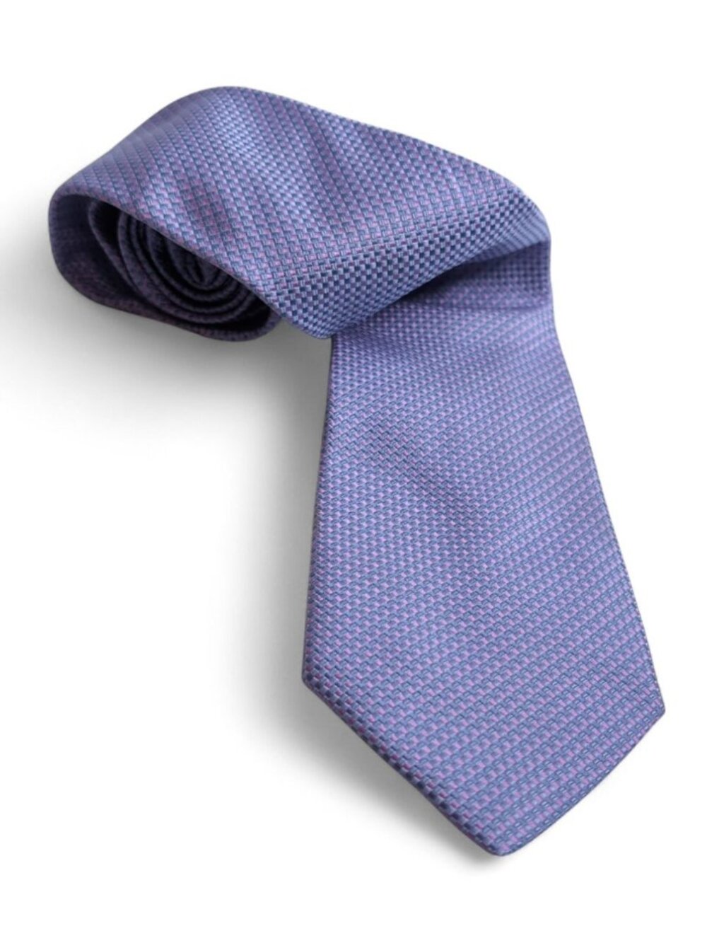 Banana Republic Mens Silk Tie Purple Blue Geometric Pattern Classic Necktie